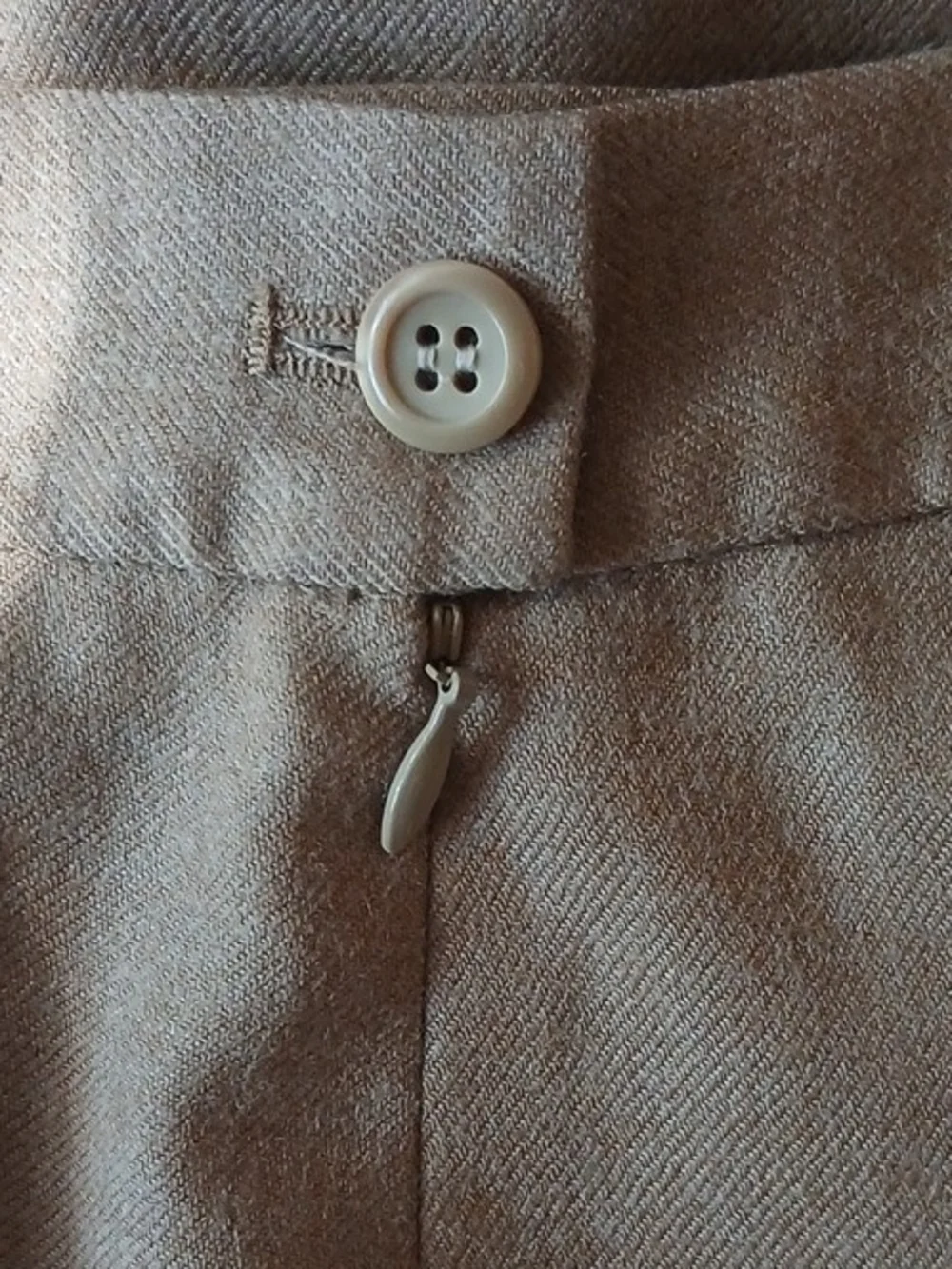 Pendleton Taupe Button-Front Wool Blend Skirt
